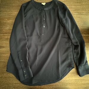 J. Crew navy blue silk shirt